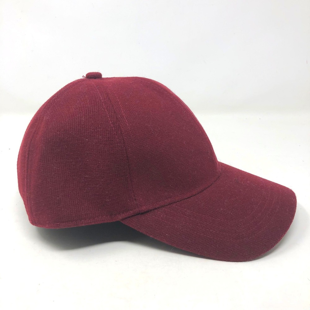 Treasure & Bond Baseball Cap One Size Burgundy Wool Blend Buckle Strap